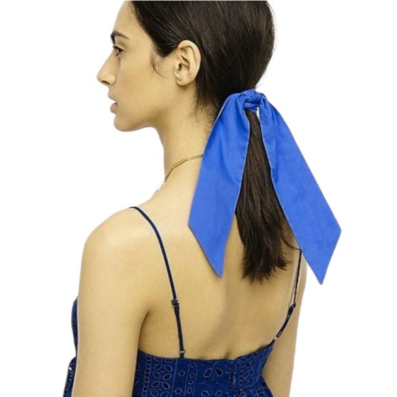 J. Crew Cotton Twilly Scrunchie (Blue) - Picture 1 of 3
